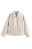 Retro Solid Color Lapel Long-sleeved Cardigan Coat
