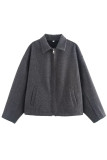 Retro Solid Color Lapel Long-sleeved Cardigan Coat