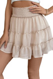 High Elastic Waist Pleated Ruffled Skirt