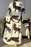 Satin Printed Long Sleeved Nightgown