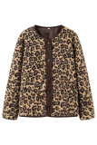 Retro Leopard Print Long Sleeved Button Up Cardigan