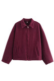 Retro Solid Color Lapel Long-sleeved Cardigan Coat