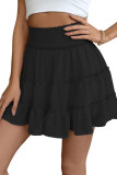 High Elastic Waist Pleated Ruffled Skirt