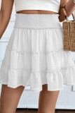 High Elastic Waist Pleated Ruffled Skirt