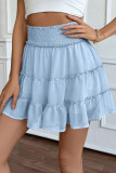 High Elastic Waist Pleated Ruffled Skirt