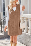 Solid Color V-neck Sleeveless Vest Dress