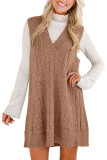 Solid Color V-neck Sleeveless Vest Dress