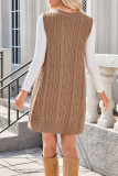 Solid Color V-neck Sleeveless Vest Dress