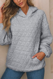 Solid Color Long Sleeved Hooded Sweatshirt
