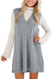 Solid Color V-neck Sleeveless Vest Dress