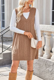 Solid Color V-neck Sleeveless Vest Dress