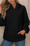 Solid Color Long Sleeved Hooded Sweatshirt