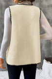 Fleece Solid Color V-neck Sleeveless Vest