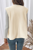 Large Size Solid Color Cardigan Sleeveless Vest