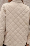 Solid Color Long Sleeved Lapel Diamond Patterned Jacket