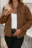 Baseball Collar British Fleece Retro Casual Cardigan Jacket