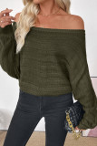 One Shoulder Striped Loose Long Sleeved Sweater