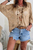 Large Size V-neck Bat Sleeve Knitted Sweater