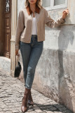 Retro Lapel Plaid Printed Long Sleeved Cardigan Jacket