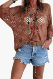 Large Size V-neck Bat Sleeve Knitted Sweater