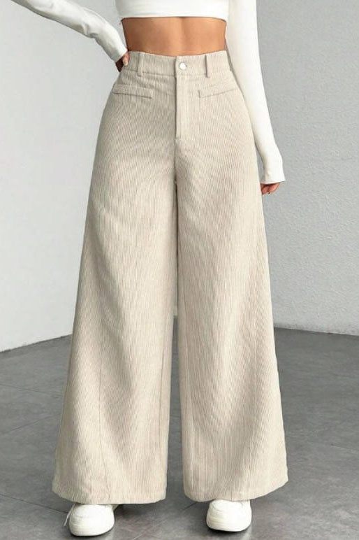 Corduroy High Waisted Loose Wide Leg Pants