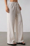 High Waist Striped Loose Wide Leg Pants