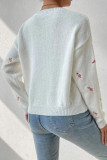 Round Neck Long Sleeved Jacquard Knitted Sweater