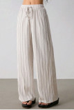 High Waist Striped Loose Wide Leg Pants
