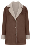 Long-sleeved Lapel Lined Thick and Warm Plush Coat