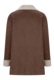 Long-sleeved Lapel Lined Thick and Warm Plush Coat