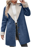 Long-sleeved Lapel Lined Thick and Warm Plush Coat