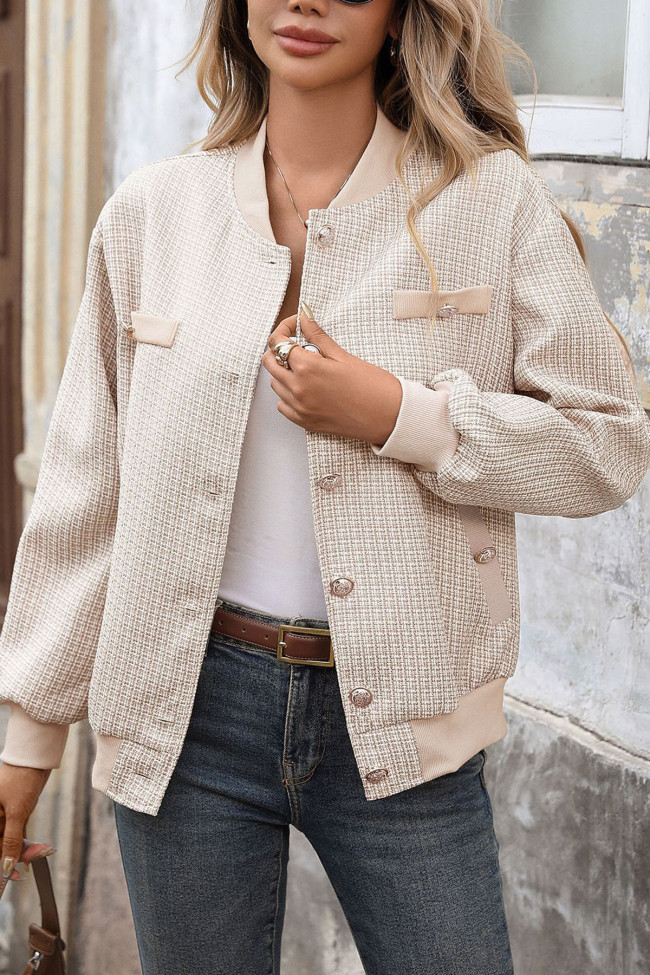 Jacquard Long Sleeved Cardigan Jacket