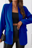 Solid Color Lapel Long Sleeved Suit Jacket