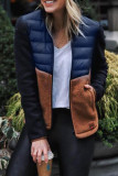 Contrast-colored Long-sleeved Thickened Down Jacket