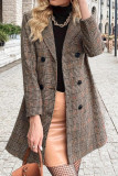 Checkered Printed Long Sleeved Lapel Button Cardigan Jacket