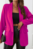 Solid Color Lapel Long Sleeved Suit Jacket