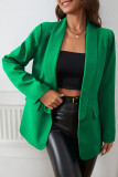 Solid Color Lapel Long Sleeved Suit Jacket