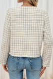 Checkered Printed Long Sleeved V-neck Cardigan Jacket