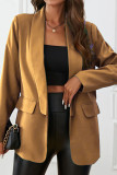 Solid Color Lapel Long Sleeved Suit Jacket
