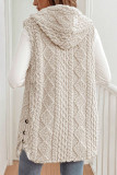 Double Sided Plush Hooded Cardigan Sleeveless Jacket