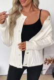 Love Button Solid Color Sweater Jacket Cardigan