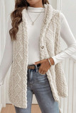 Double Sided Plush Hooded Cardigan Sleeveless Jacket
