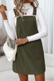 Corduroy Solid Color Sleeveless Strap Dress