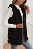 Double Sided Plush Hooded Cardigan Sleeveless Jacket