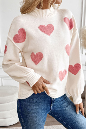 Christmas Love Jacquard Knitted Long Sleeve Sweater