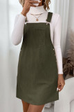 Corduroy Solid Color Sleeveless Strap Dress