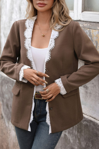 Lace Long Sleeved Suit Cardigan Jacket