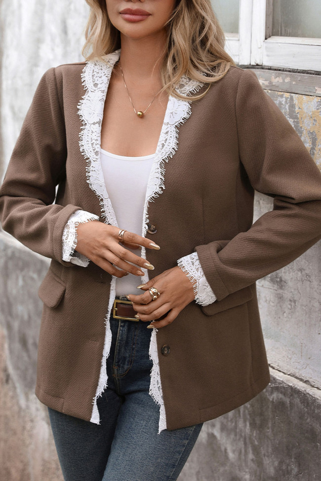 Lace Long Sleeved Suit Cardigan Jacket