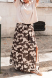 Elastic High Waisted Leopard Print Skirt