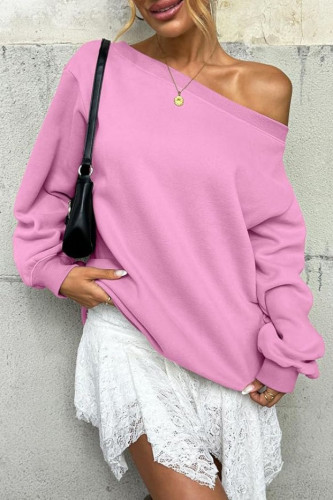 Solid Color Long Sleeved Loose Hoodie
